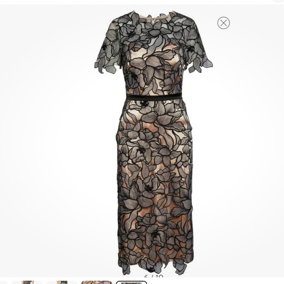 JS Collections Black and Cream Floral Dress - Picture 1 of 16